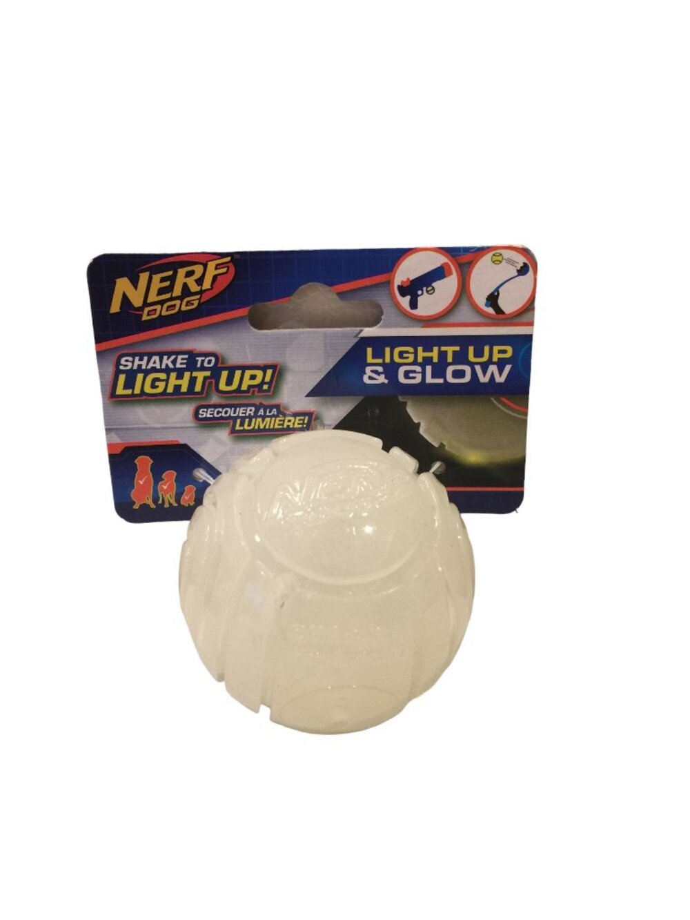 NERF DOG Shake to Light Up! Rubber Interactive LED Lighted Ball